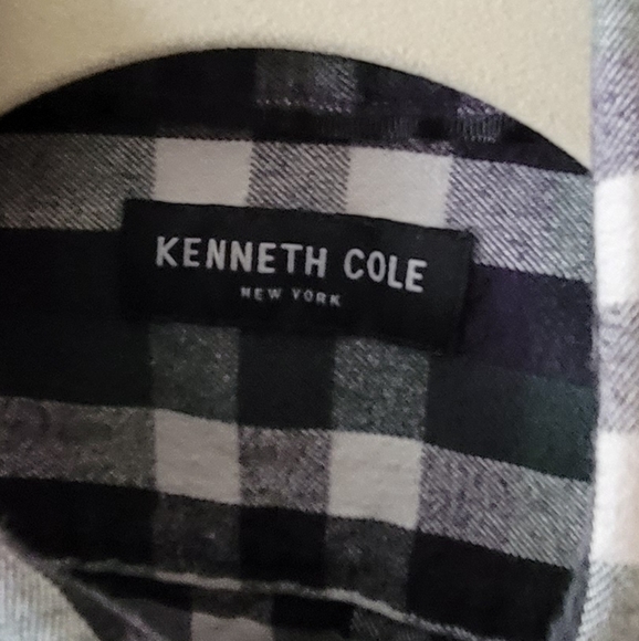 Kenneth Cole New York Green & Navy Flannel Shirt - Picture 4 of 12